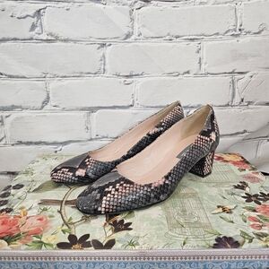 SJP Python Print Leather Pumps